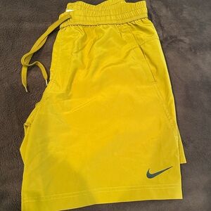 Nike Men's Mustard Yellow Athletic Shorts